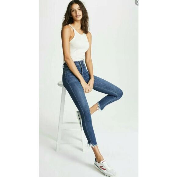 Citizens of Humanity COH Rocket crop high rise skinny jeans chewed raw hem - Picture 1 of 11